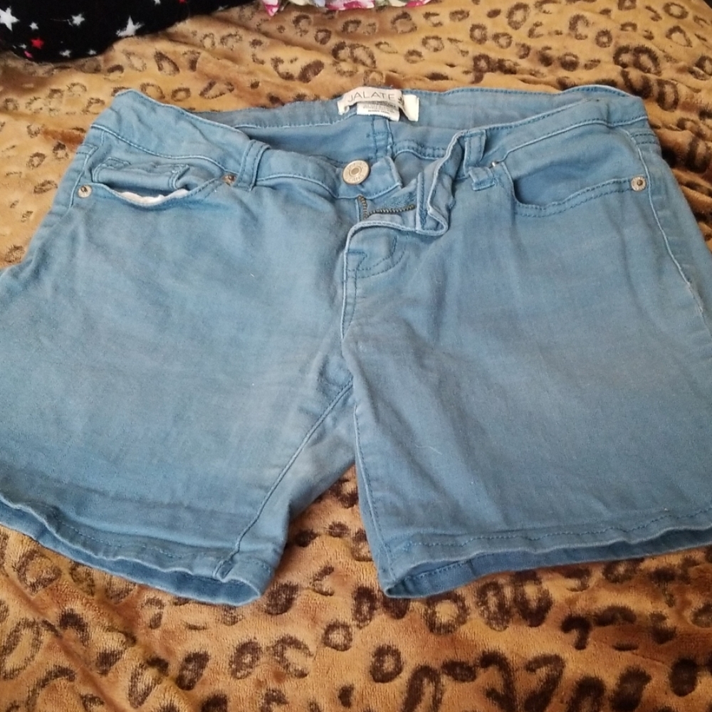 Blue denim shorts
